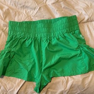 FP Movement by Free People Bright Green Athletic Shorts with Elastic Waist